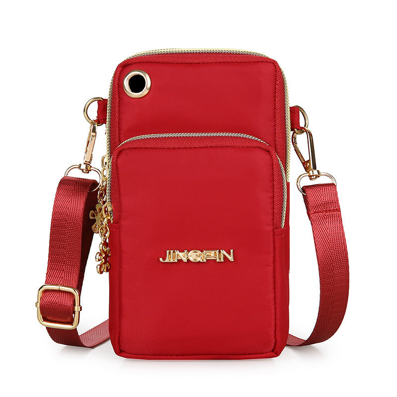 Handytasche Damen Umhängetasche 3-lagiges Reißverschluss-Design Kleine Umhängetaschen Geldbörse