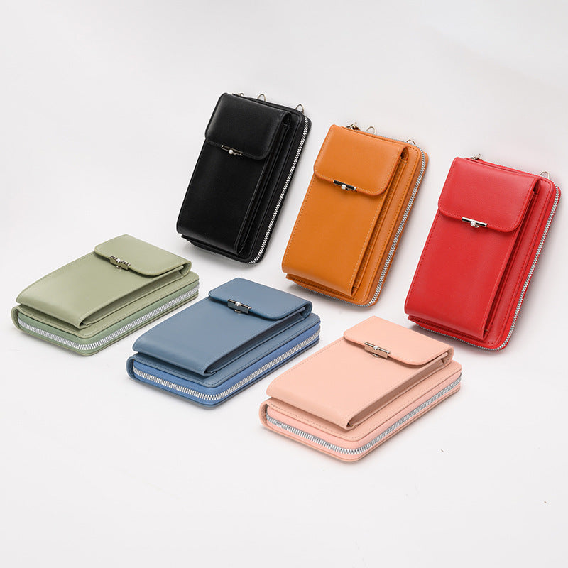 Mode Große Kapazität Handy Taschen Frauen Kleine Zipper Umhängetasche Umhängetasche Lange Brieftasche