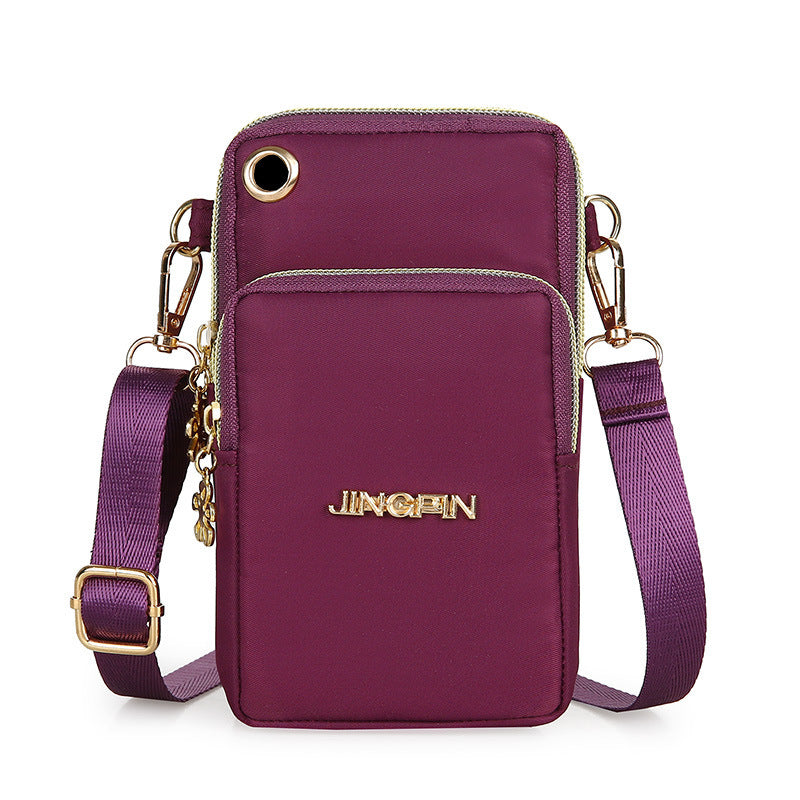 Handytasche Damen Umhängetasche 3-lagiges Reißverschluss-Design Kleine Umhängetaschen Geldbörse