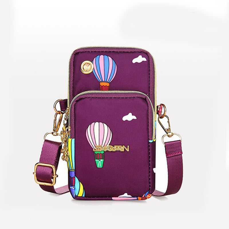 Handytasche Damen Umhängetasche 3-lagiges Reißverschluss-Design Kleine Umhängetaschen Geldbörse