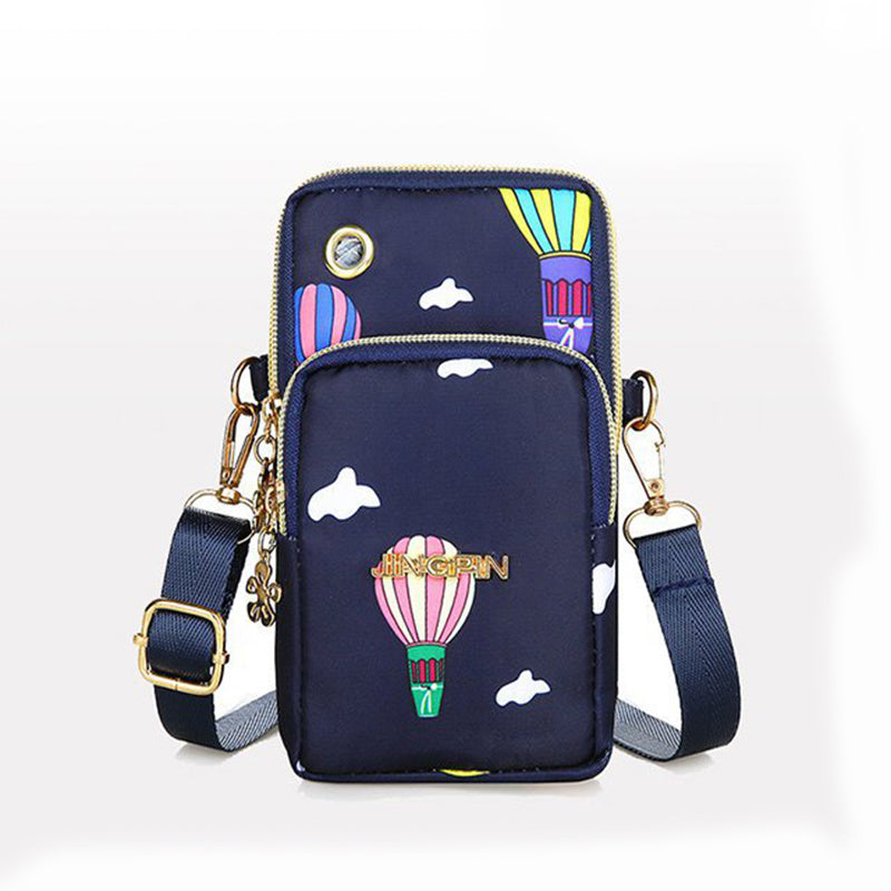 Handytasche Damen Umhängetasche 3-lagiges Reißverschluss-Design Kleine Umhängetaschen Geldbörse