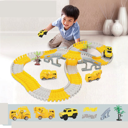 Baufahrzeug-Schienen-Set für Kinder