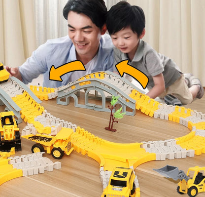 Baufahrzeug-Schienen-Set für Kinder