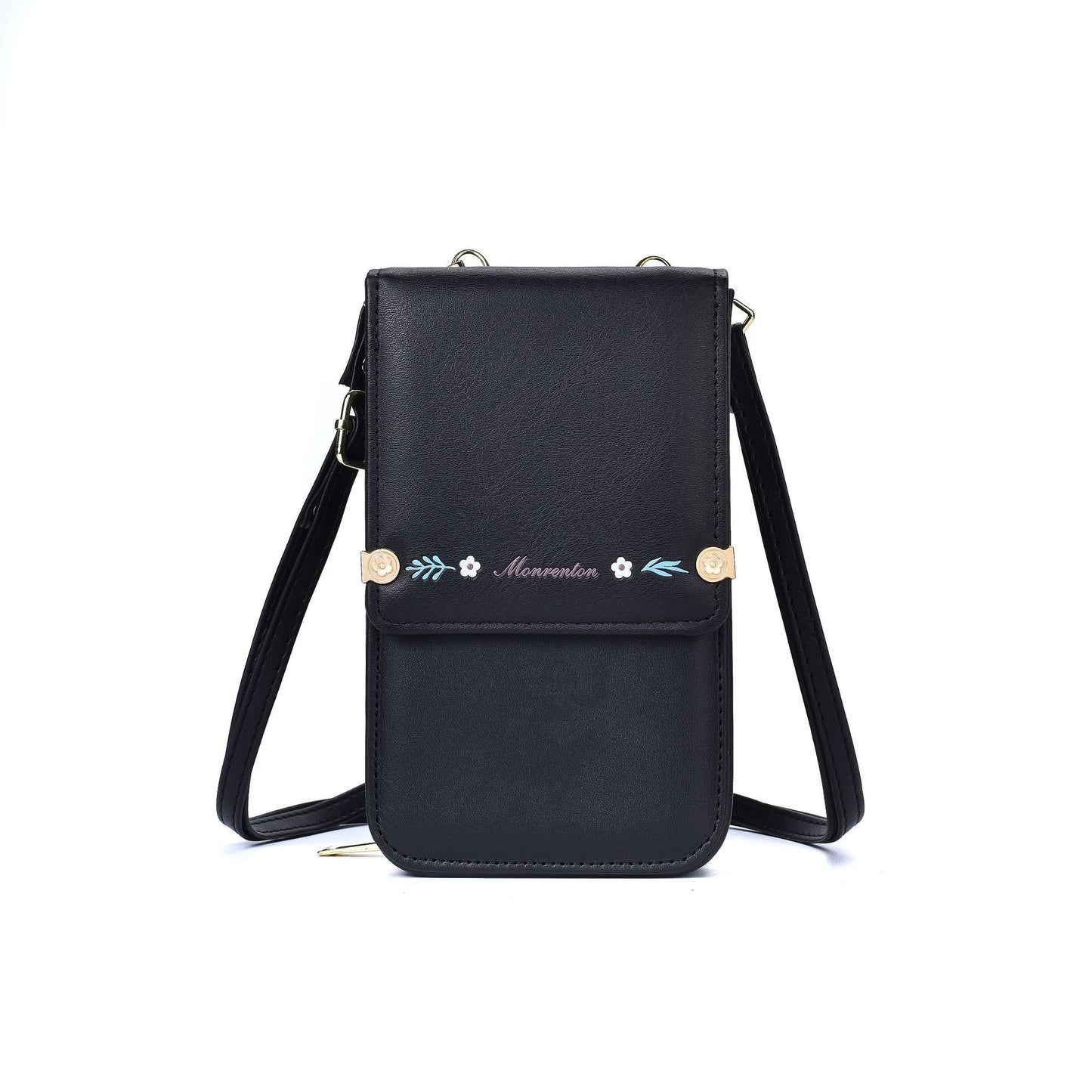 Blumen Stickerei Handy Taschen Für Frauen  Umhängetasche Damen Lange Brieftasche