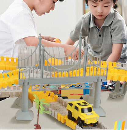 Baufahrzeug-Schienen-Set für Kinder
