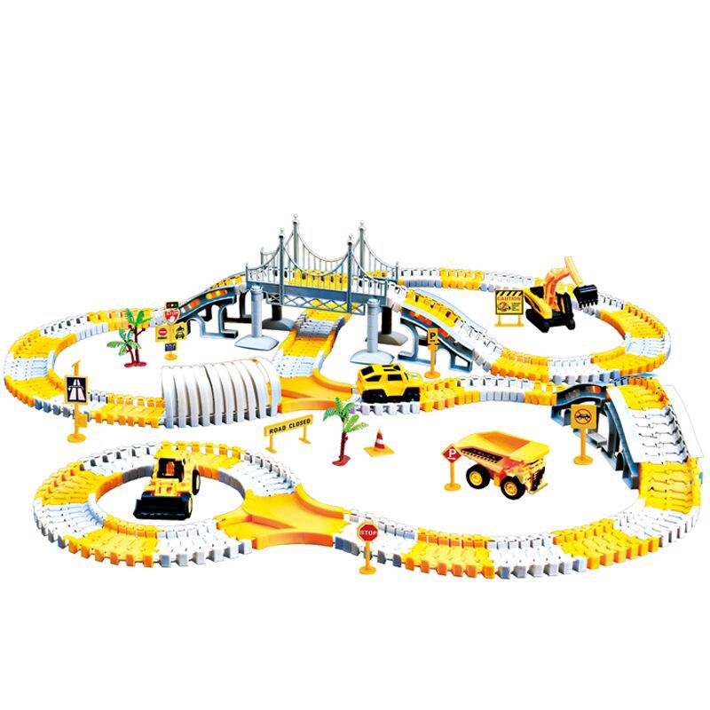 Baufahrzeug-Schienen-Set für Kinder