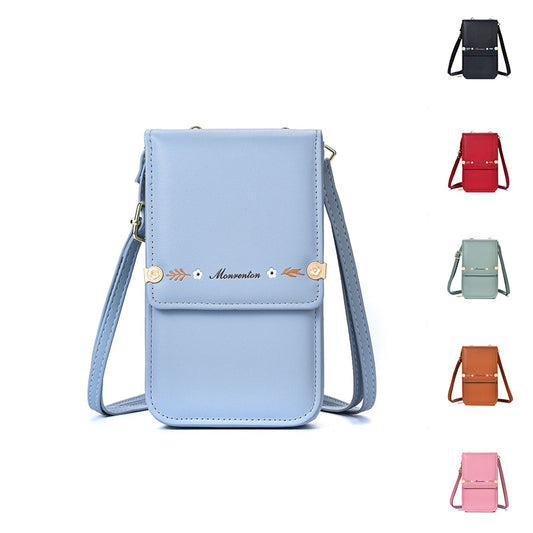 Blumen Stickerei Handy Taschen Für Frauen  Umhängetasche Damen Lange Brieftasche