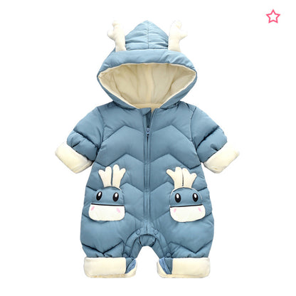Winter-Schneeanzug für Babys, dicker Samt-Overall für Jungen (0-3 Jahre)
