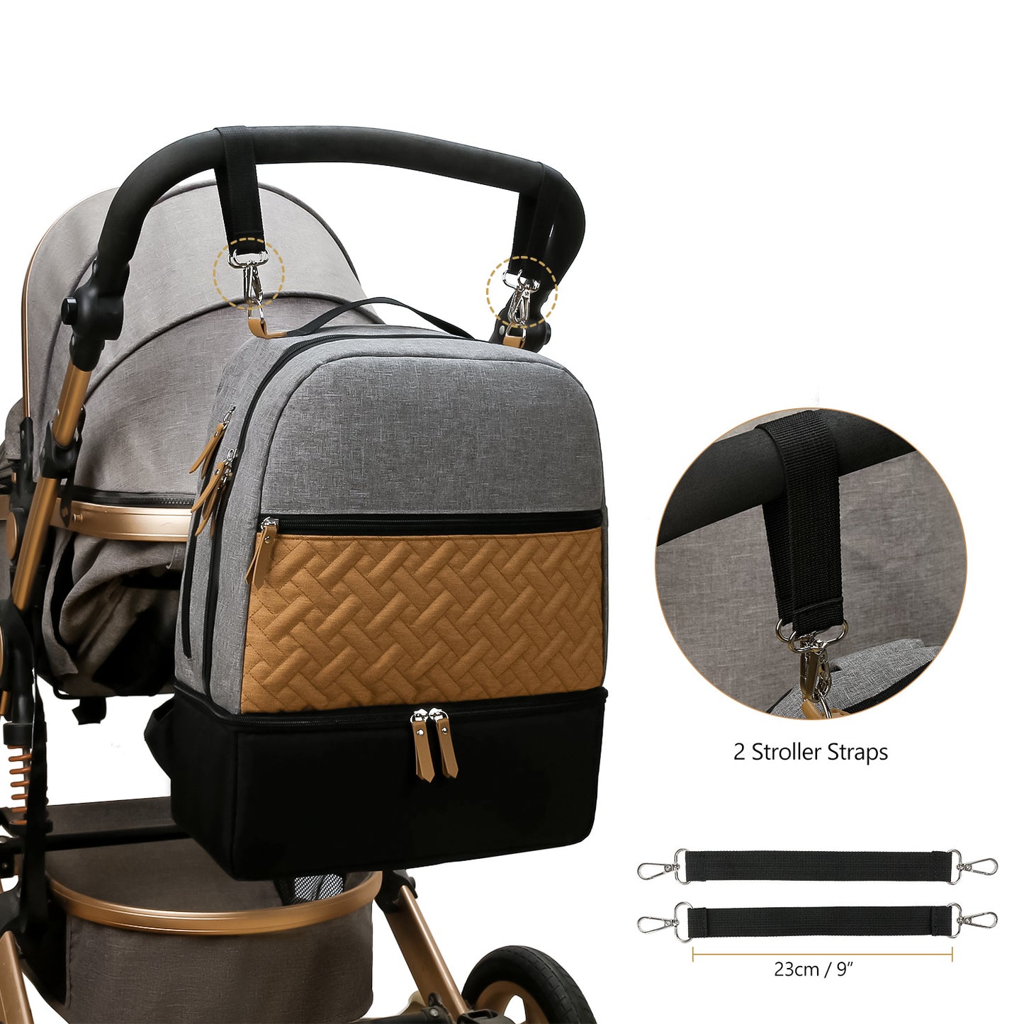 Isolierter Wickelrucksack für Babyflaschen