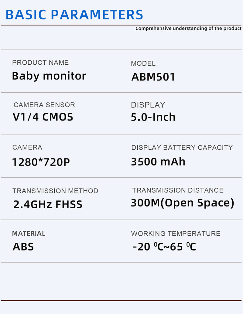 HD Babyphone mit Kamera und 5-Zoll-Monitor