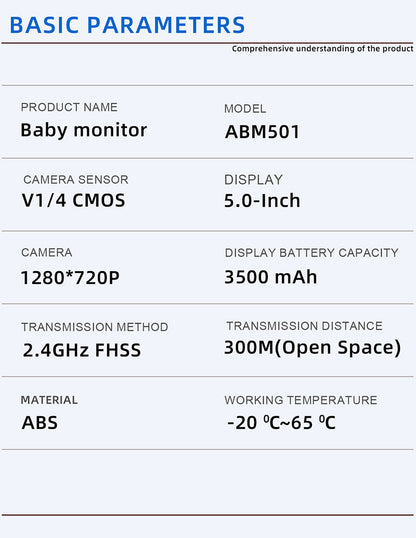 HD Babyphone mit Kamera und 5-Zoll-Monitor