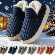 Winter Plüsch Hausschuhe Mode Einfarbig Streifen Boden Schlafzimmer Hausschuhe Indoor Outdoor Garten Schuhe Für Frauen Männer Paare