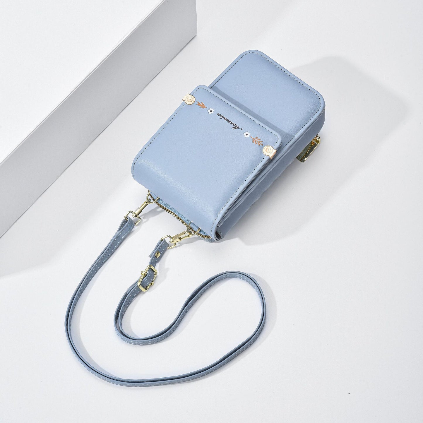 Blumen Stickerei Handy Taschen Für Frauen  Umhängetasche Damen Lange Brieftasche