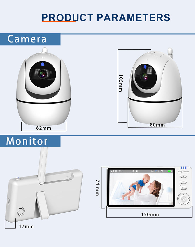 HD Babyphone mit Kamera und 5-Zoll-Monitor