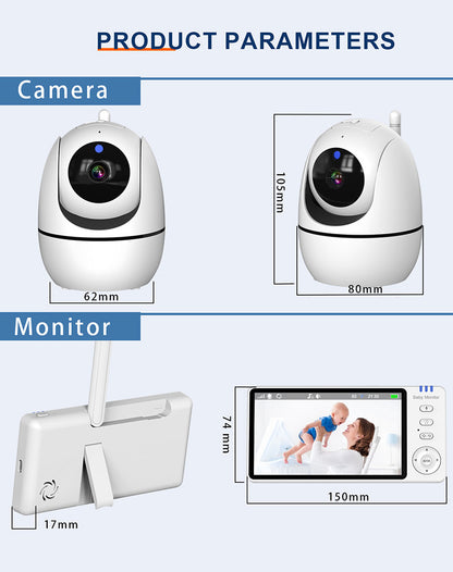 HD Babyphone mit Kamera und 5-Zoll-Monitor