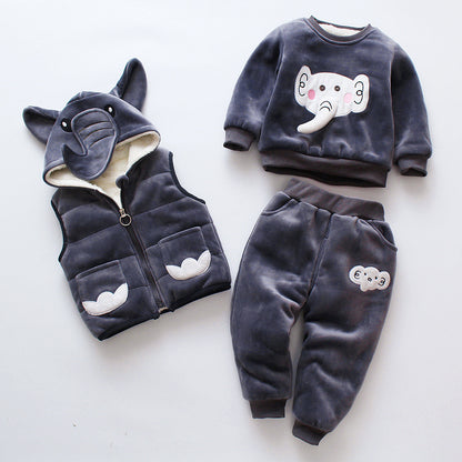 Neue Kinderkleidung Winterkleidung für Jungen und Mädchen Baby Dreiteiliges Set