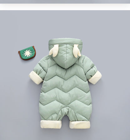 Winter-Schneeanzug für Babys, dicker Samt-Overall für Jungen (0-3 Jahre)