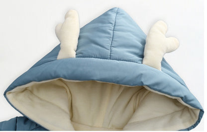 Winter-Schneeanzug für Babys, dicker Samt-Overall für Jungen (0-3 Jahre)